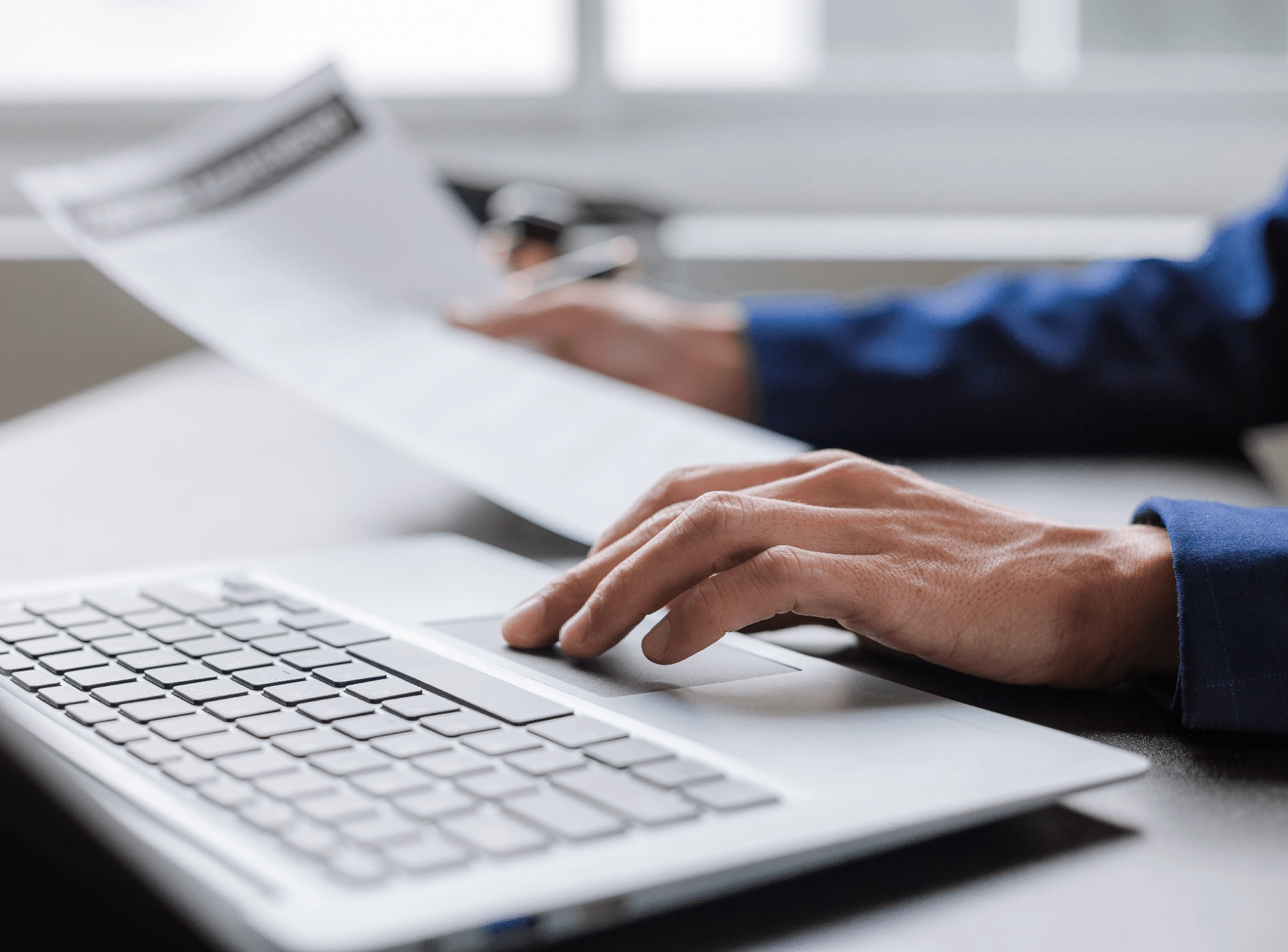 Entering Data in a Laptop